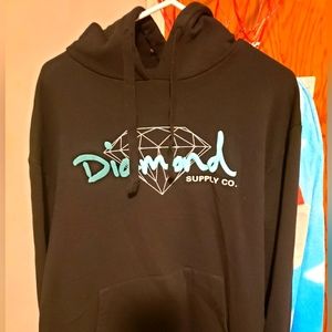 Diamond Supply Co. Black Hoodie with Blue Logo